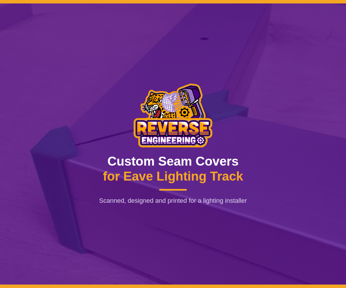 Custom seam covers for eave lighting track