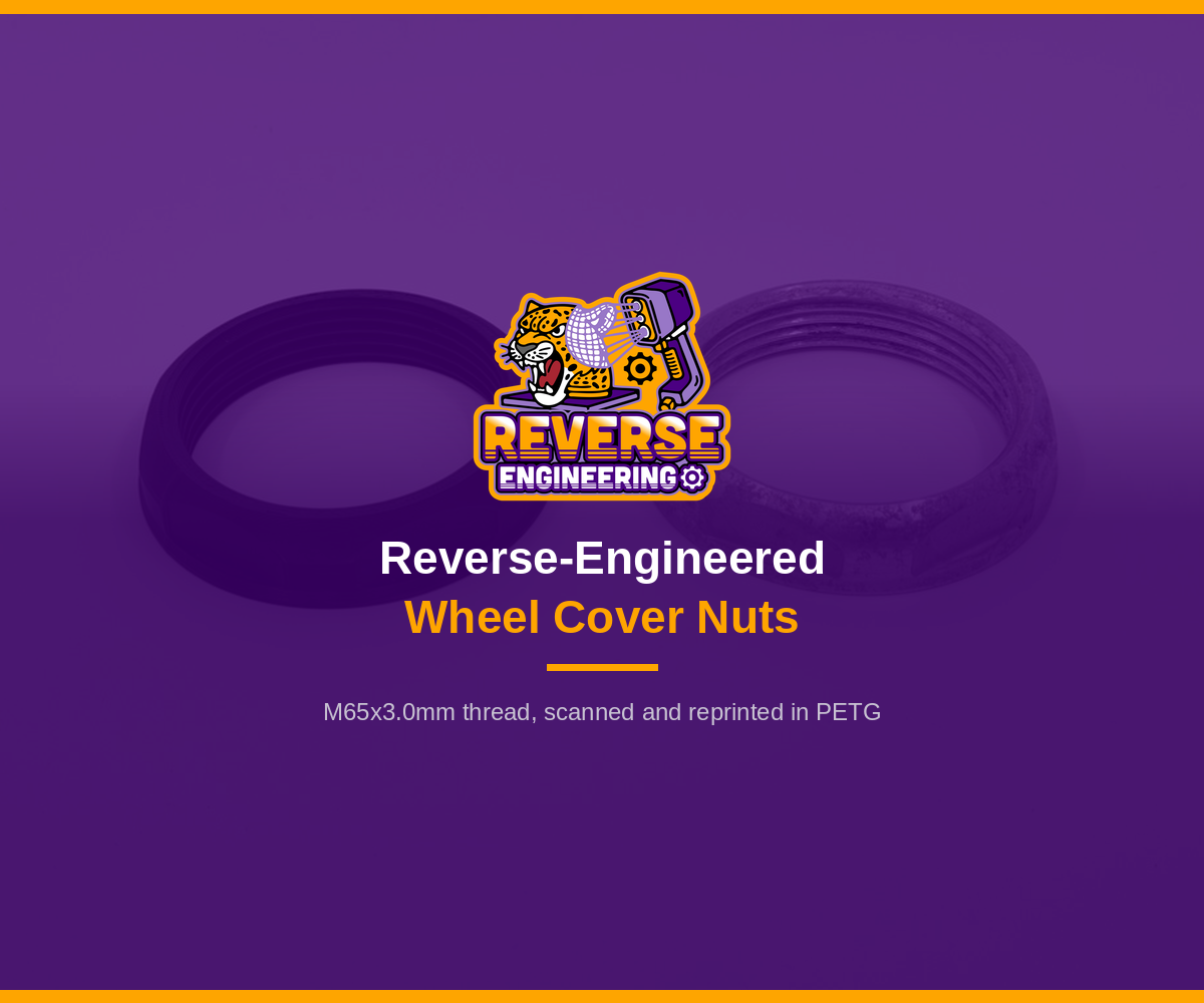 Reverse-Engineered Wheel Cover Nuts