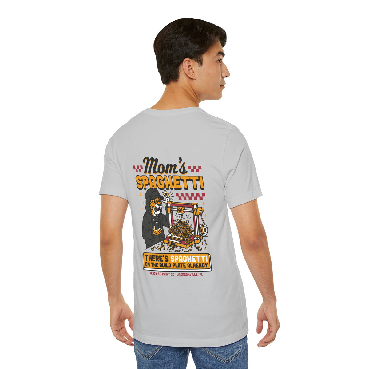Mom's Spaghetti 3D Printing T-Shirt in Solid Athletic Grey – image 8 of 20
