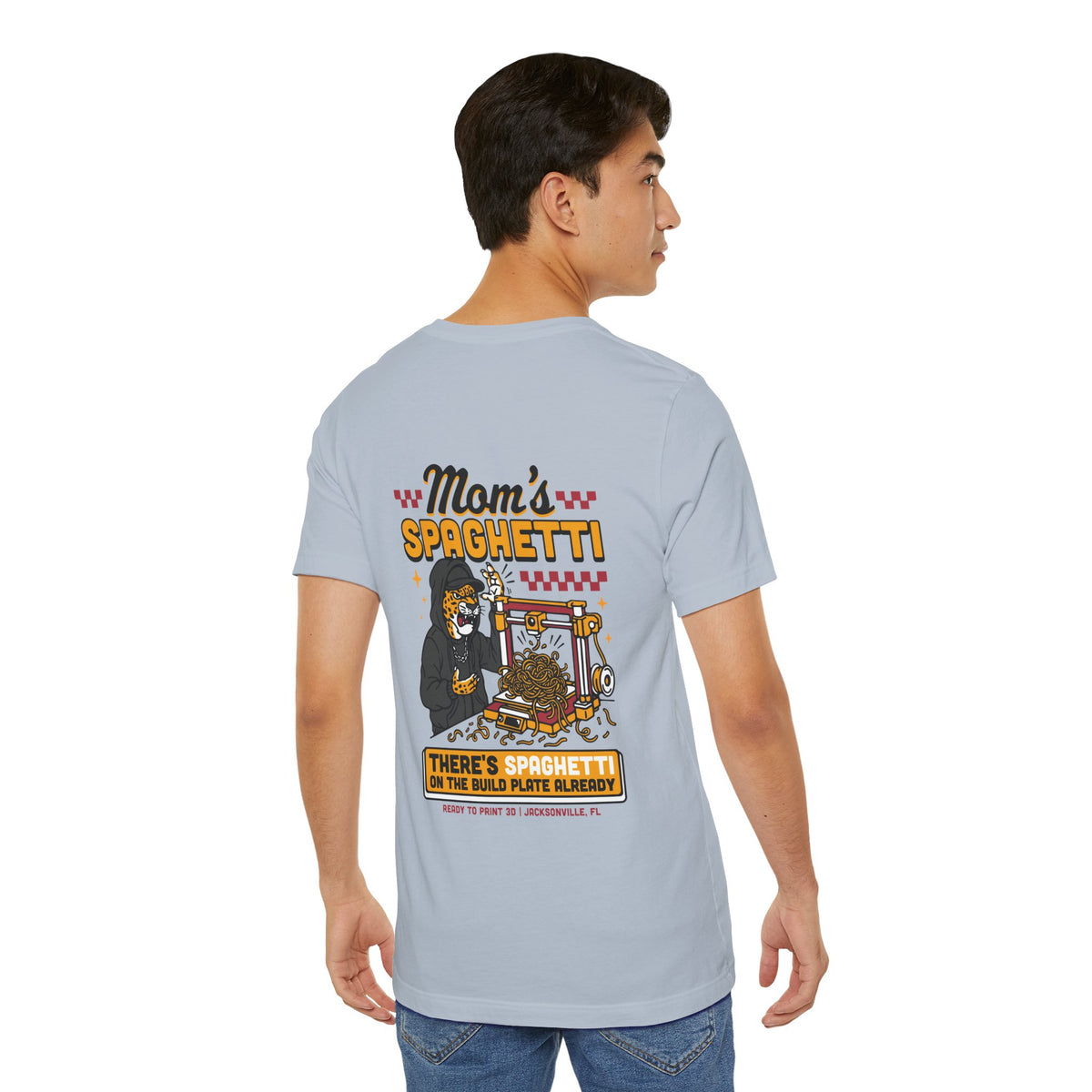 Mom's Spaghetti 3D Printing T-Shirt in Light Blue – image 12 of 20