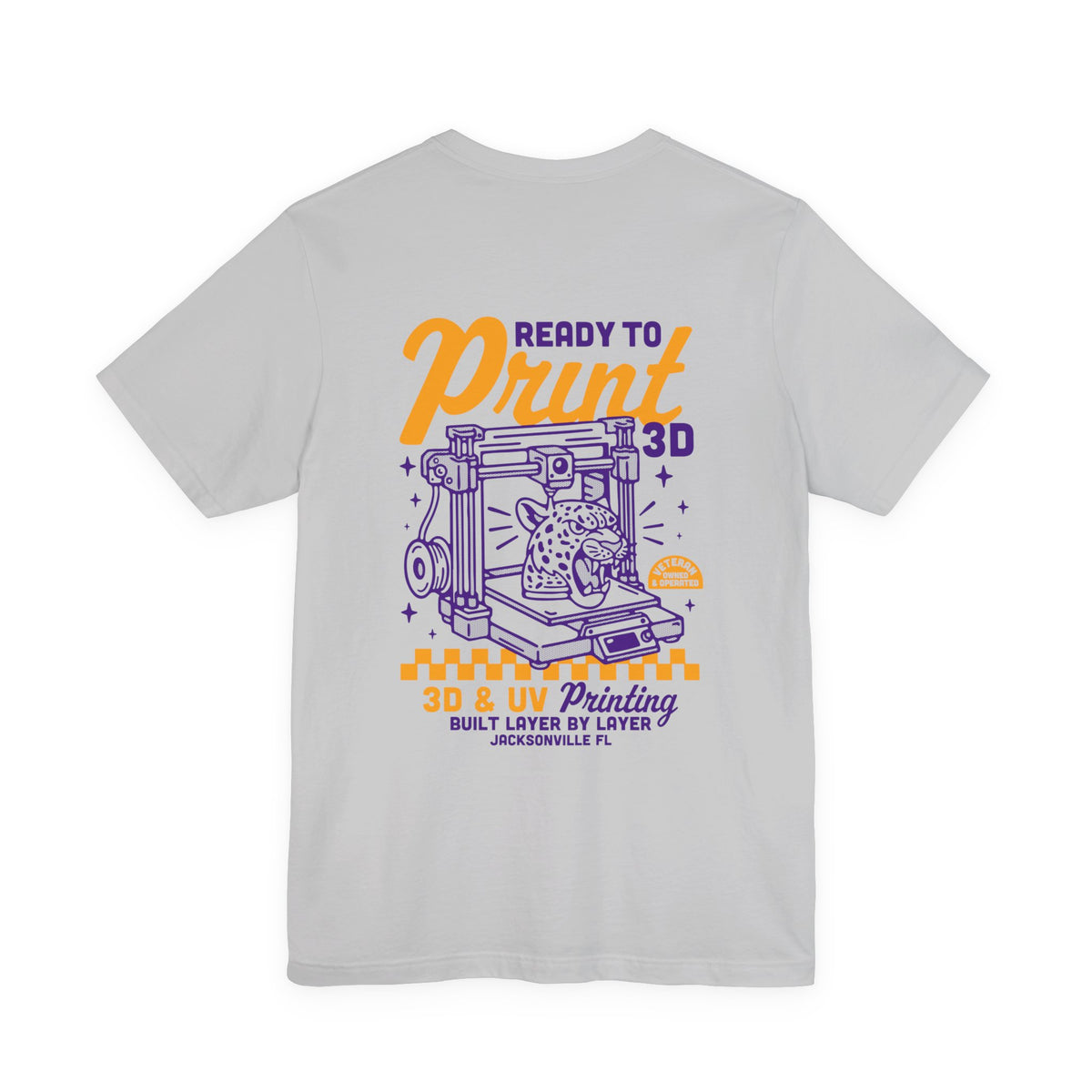 Ready to Print 3D & UV – Purple / Orange T-Shirt in Solid Athletic Grey – image 9 of 20