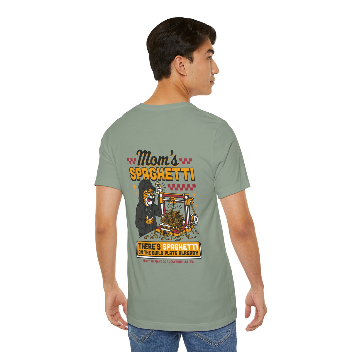 Mom's Spaghetti 3D Printing T-Shirt in Sage – image 16 of 20