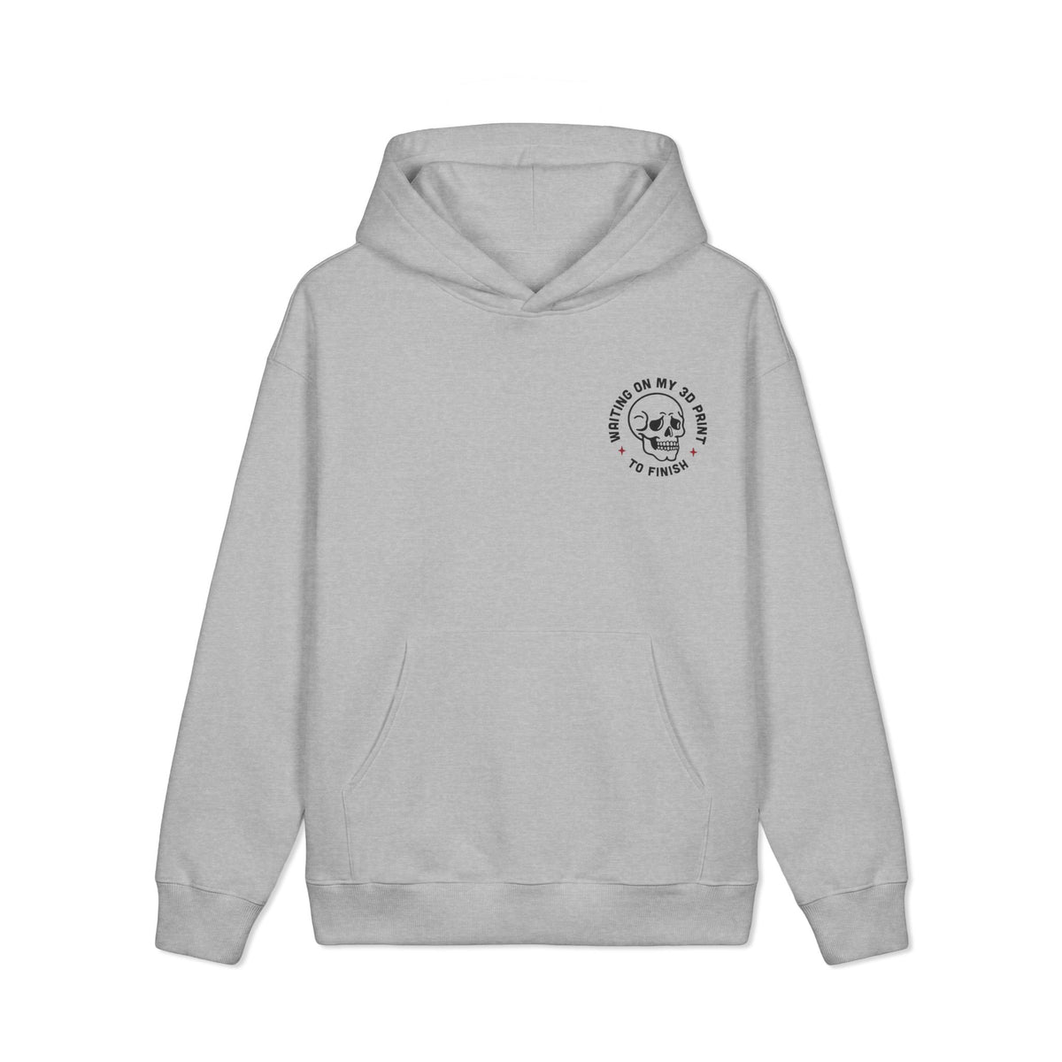 Waiting on My 3D Prints Heavyweight Hoodie in Grey Heather – image 6 of 6