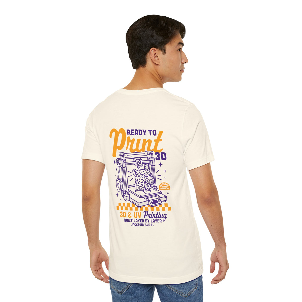 Ready to Print 3D & UV – Purple / Orange T-Shirt in Natural – image 4 of 20