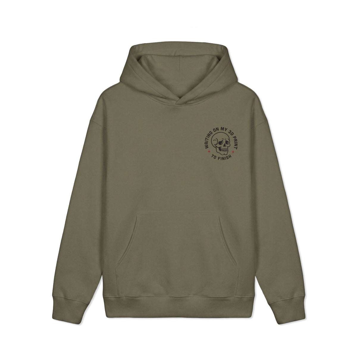 Waiting on My 3D Prints Heavyweight Hoodie in Olive – image 4 of 6