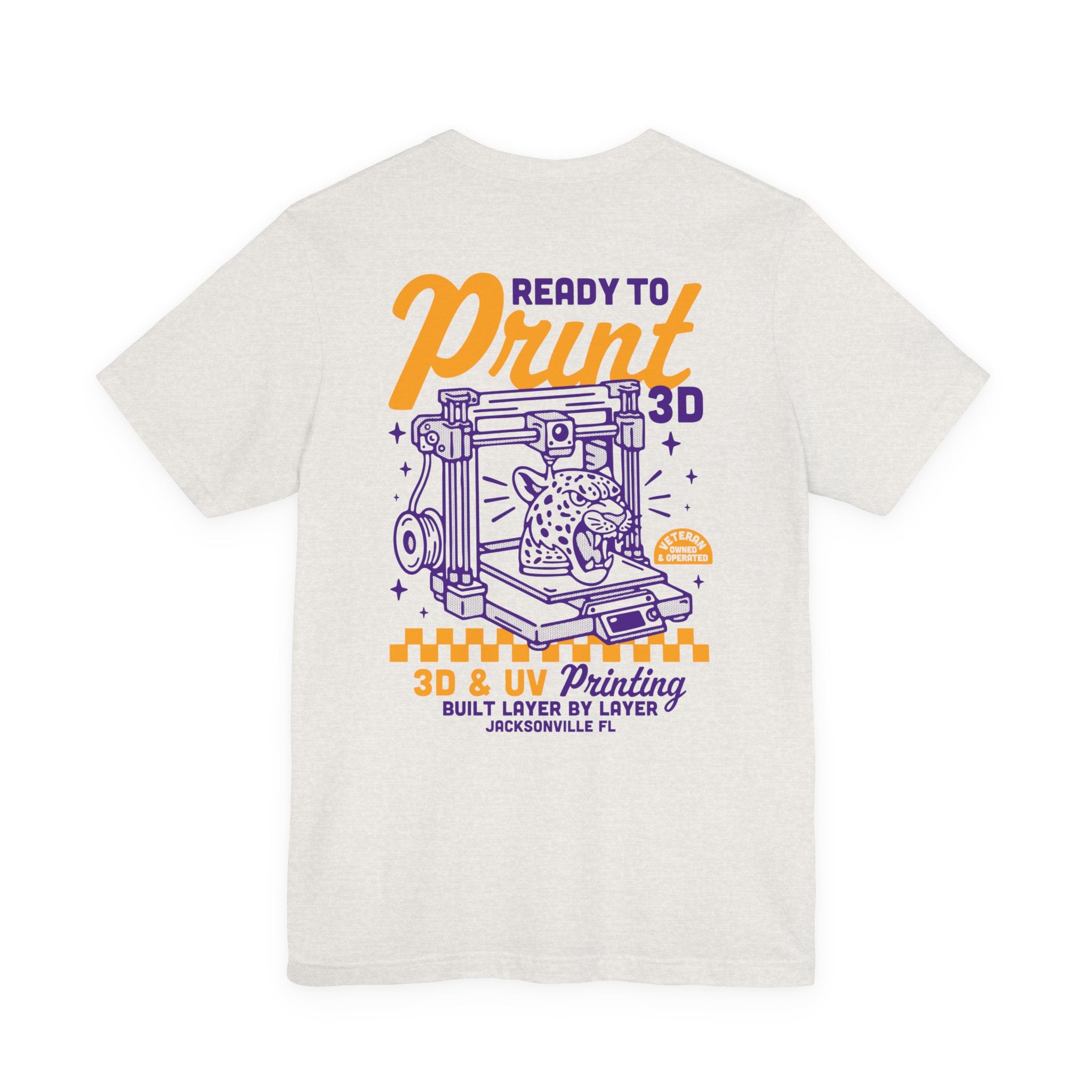 Ready to Print 3D & UV – Purple / Orange T-Shirt