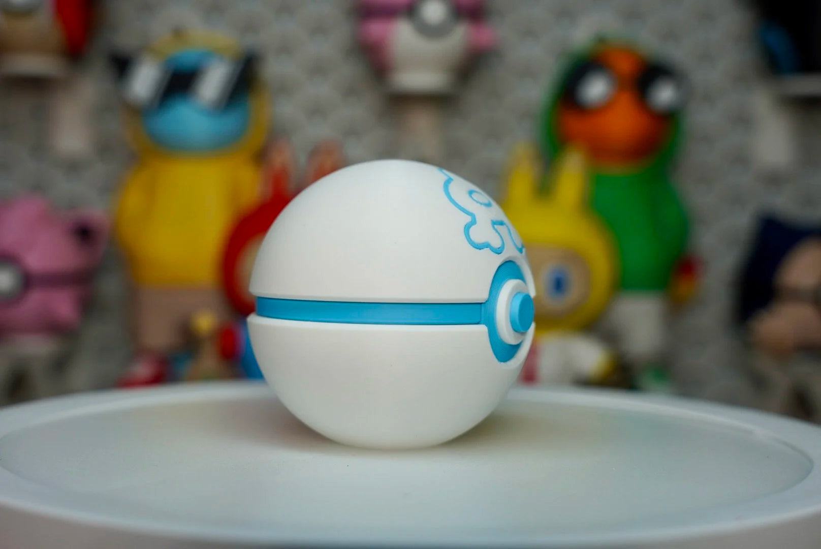 Team Aqua Poké Ball Replica – 3D Printed Pokémon Display Prop