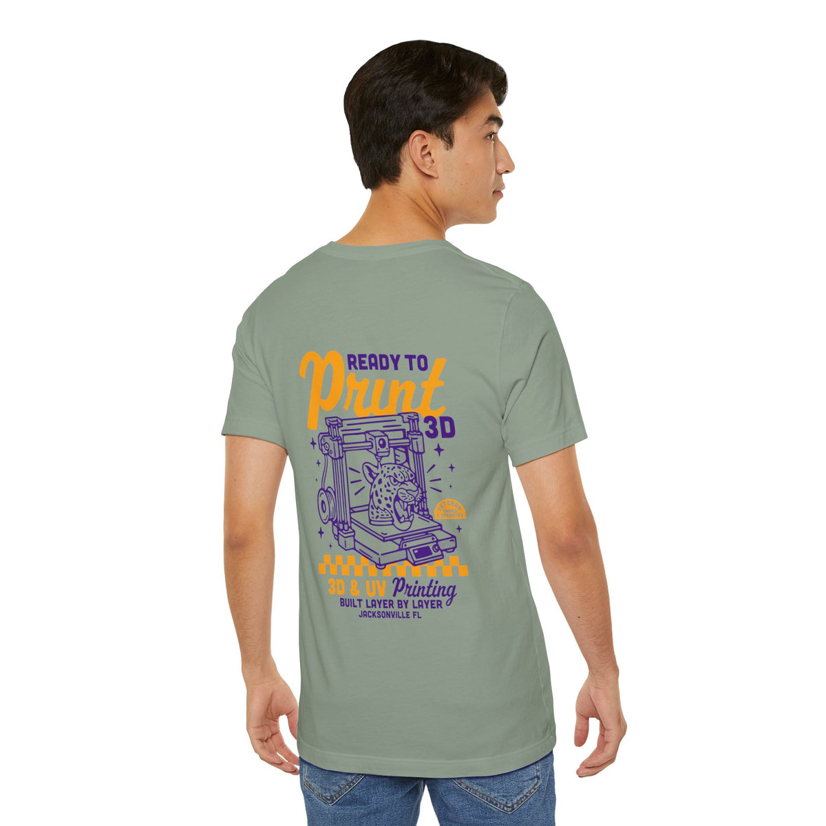 Ready to Print 3D & UV – Purple / Orange T-Shirt in Sage – image 15 of 20