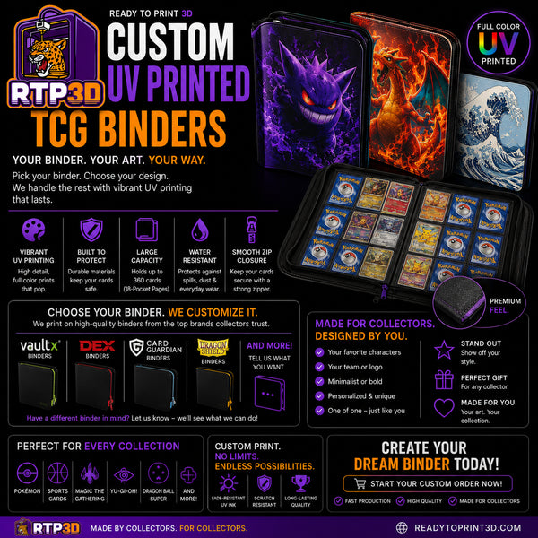 Custom UV Printed Binder – Personalized Card Binder (Pokémon, Anime, Sports & More) by Ready to Print 3D