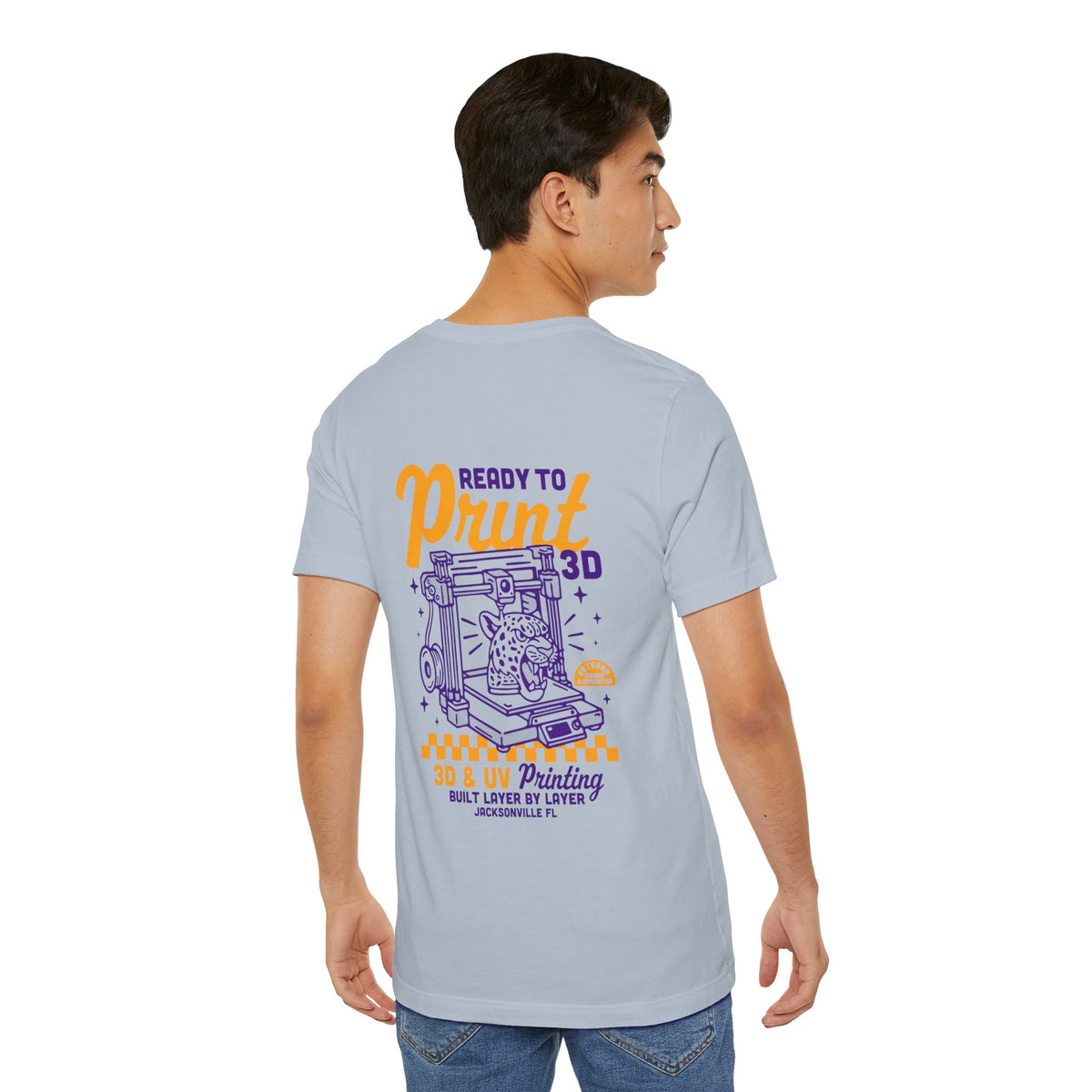 Ready to Print 3D & UV – Purple / Orange T-Shirt in Light Blue – image 7 of 20