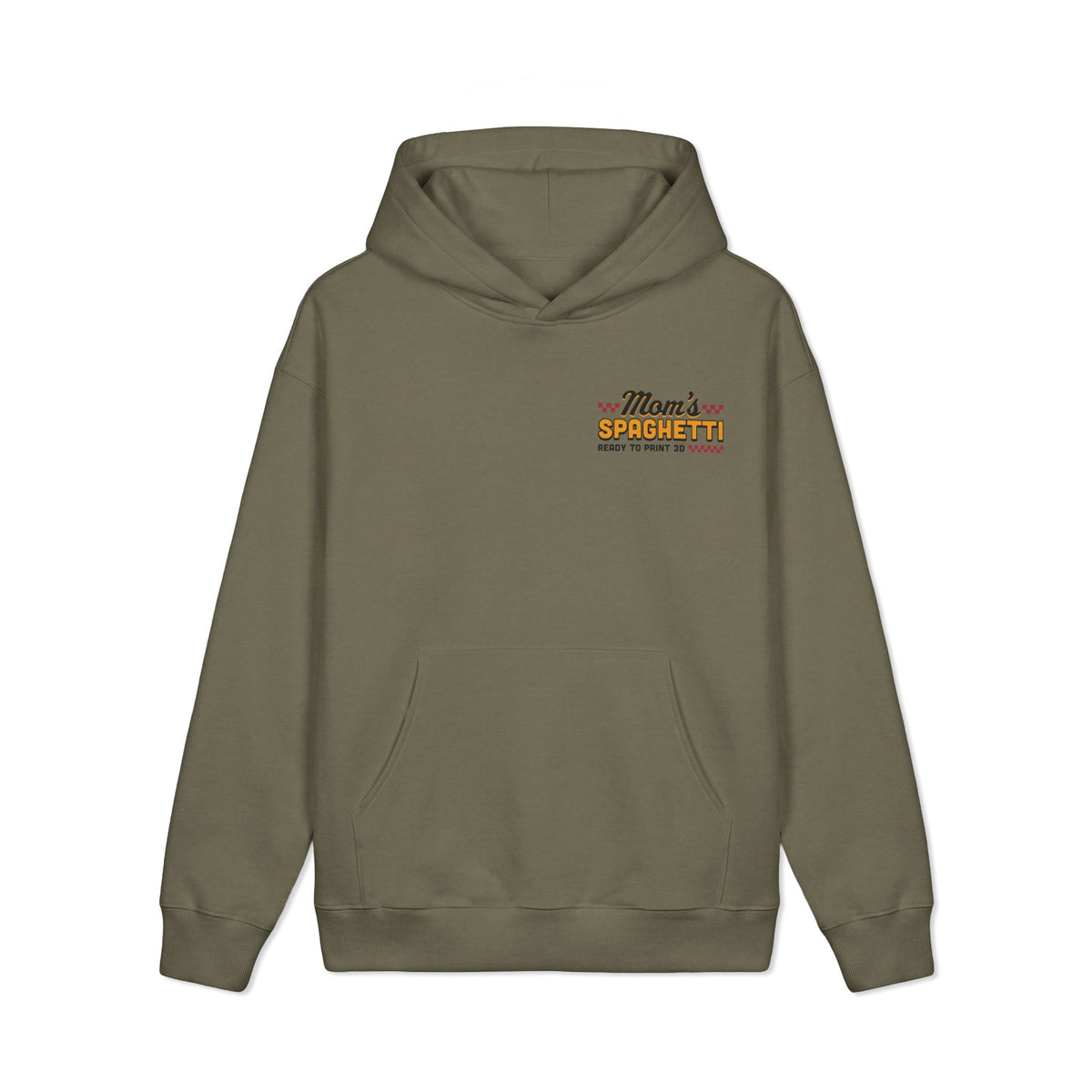 There's Spaghetti on the Build Plate Heavyweight Hoodie in Olive – image 2 of 6