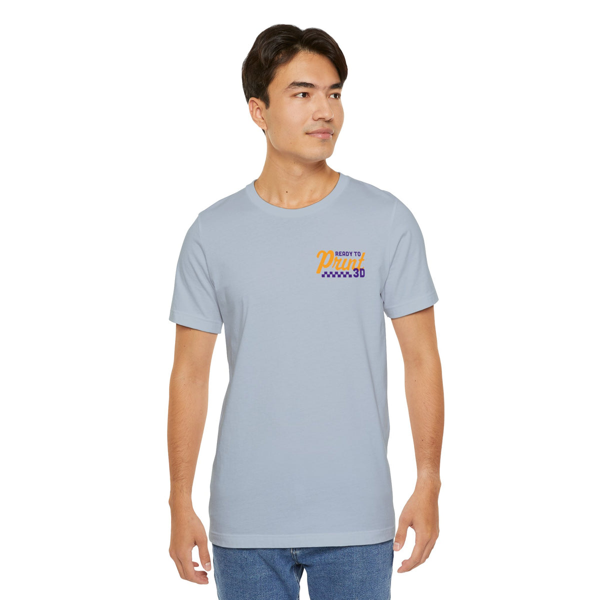 Ready to Print 3D & UV – Purple / Orange T-Shirt in Light Blue – image 8 of 20