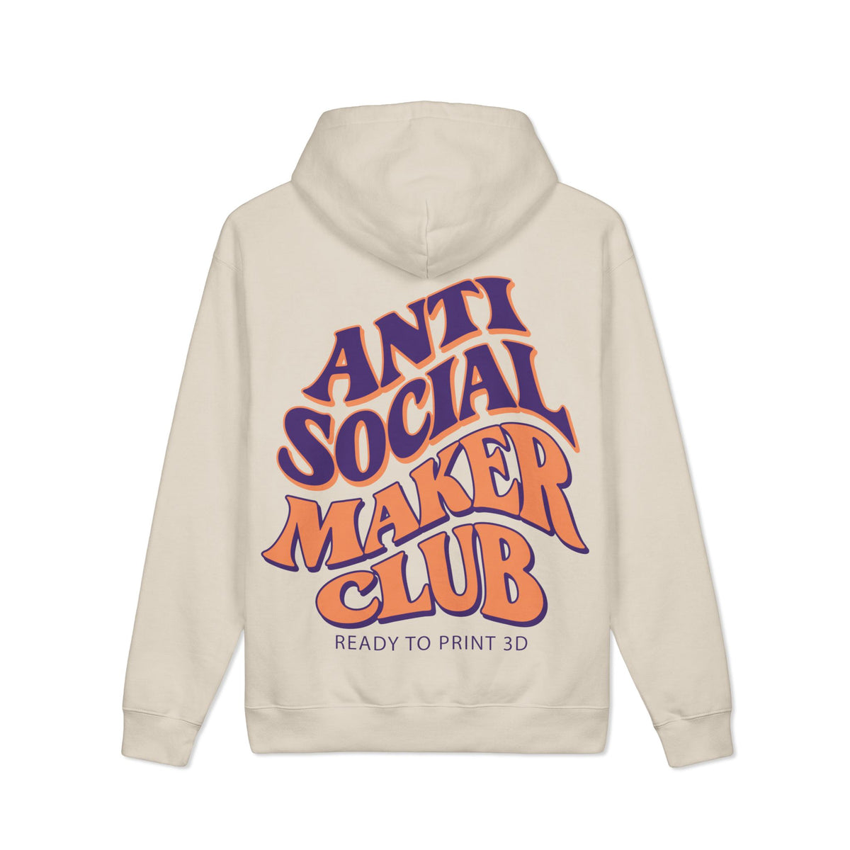 Anti Social Maker Club Heavyweight Hoodie in Ivory by Ready to Print 3D