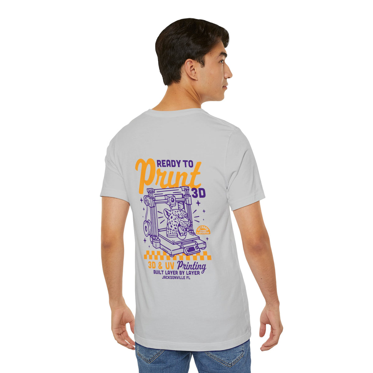 Ready to Print 3D & UV – Purple / Orange T-Shirt in Solid Athletic Grey – image 12 of 20
