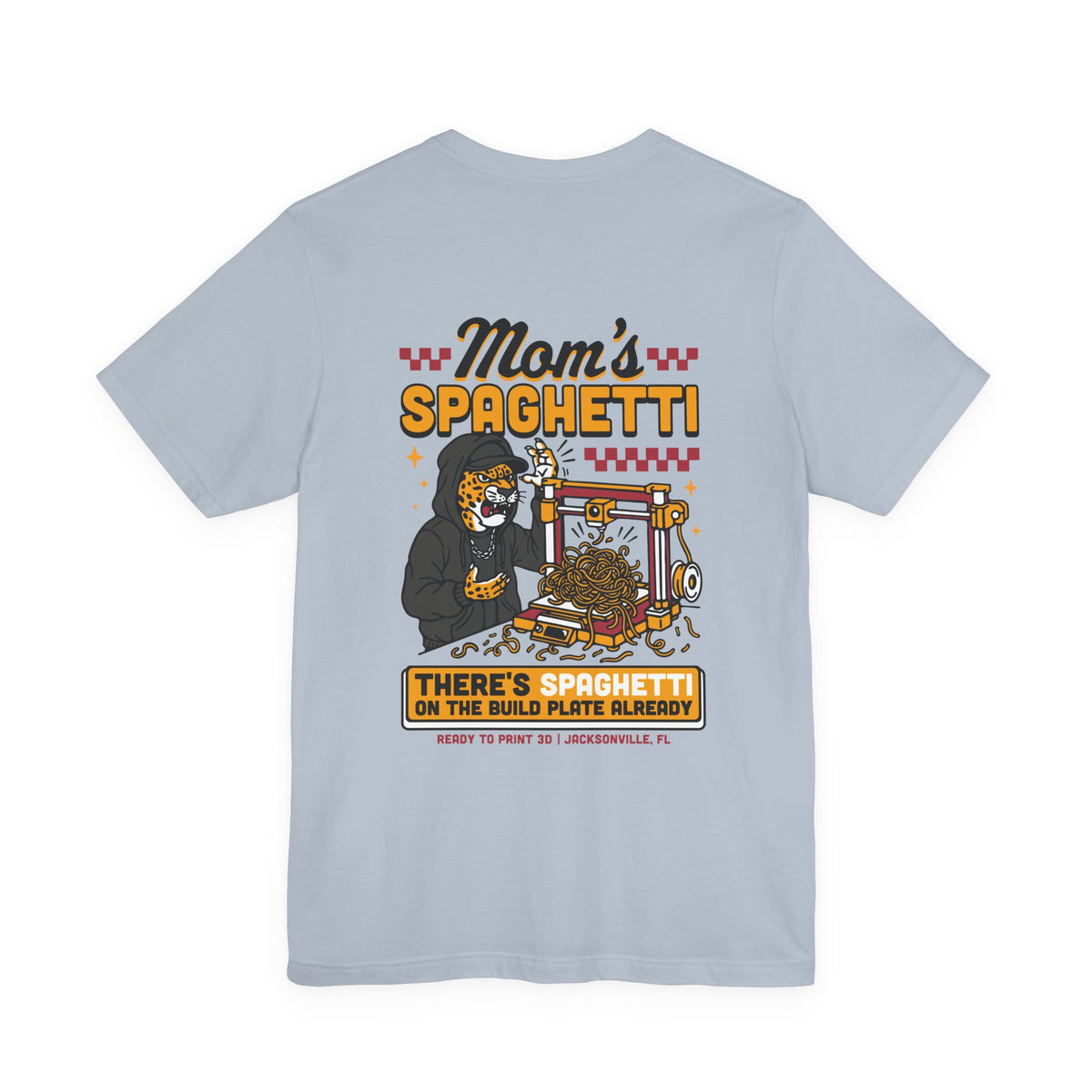 Mom's Spaghetti 3D Printing T-Shirt in Light Blue – image 9 of 20