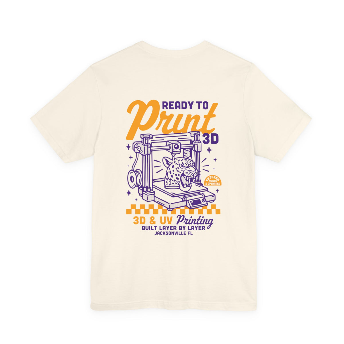 Ready to Print 3D & UV – Purple / Orange T-Shirt in Natural by Ready to Print 3D