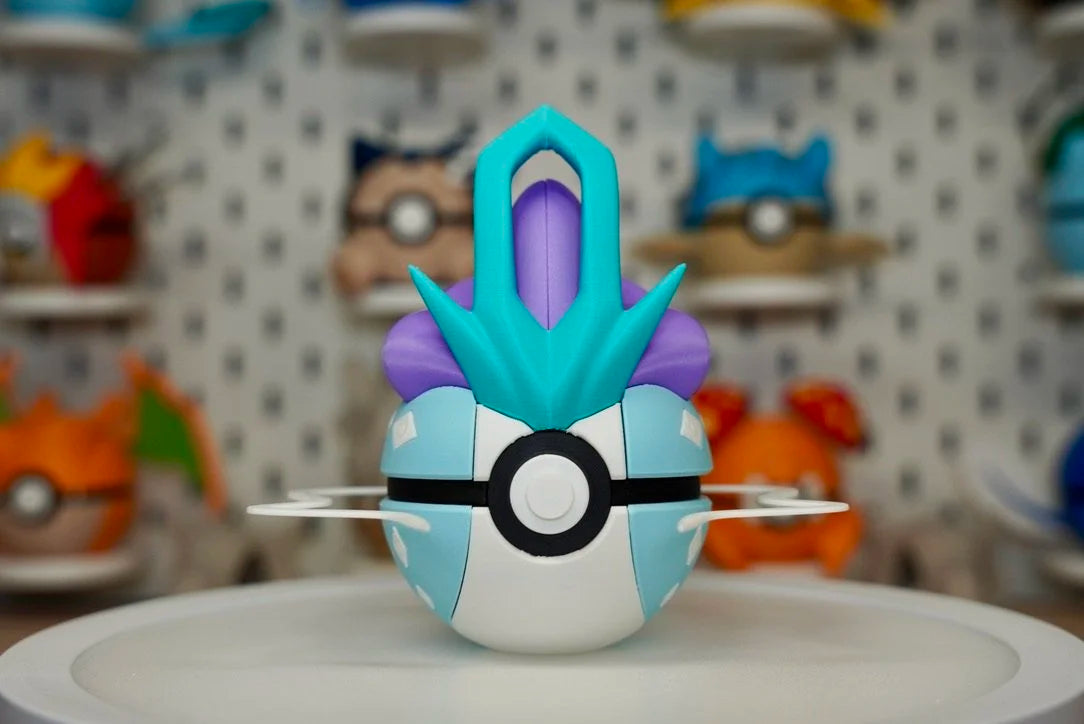 Suicune Poké Ball Replica – 3D Printed Pokémon Display Collectible