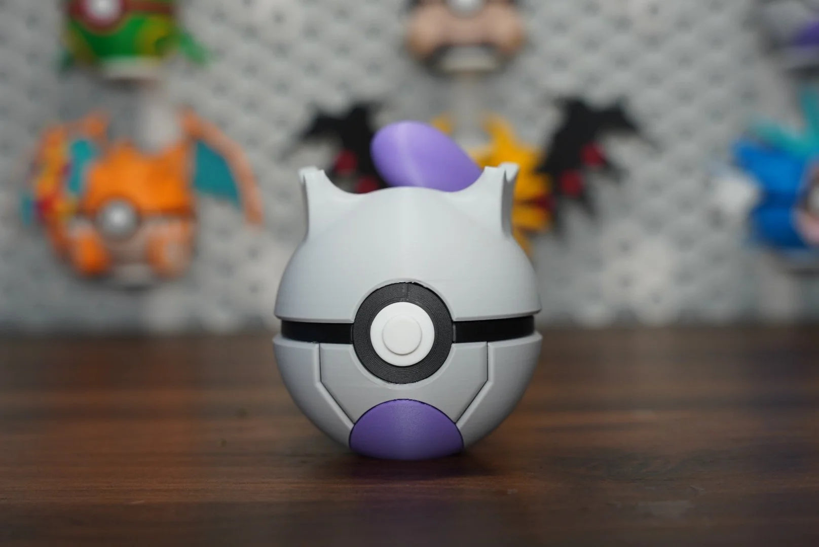 Pokémon-Inspired 3D Printed Poké Ball – Mewtwo