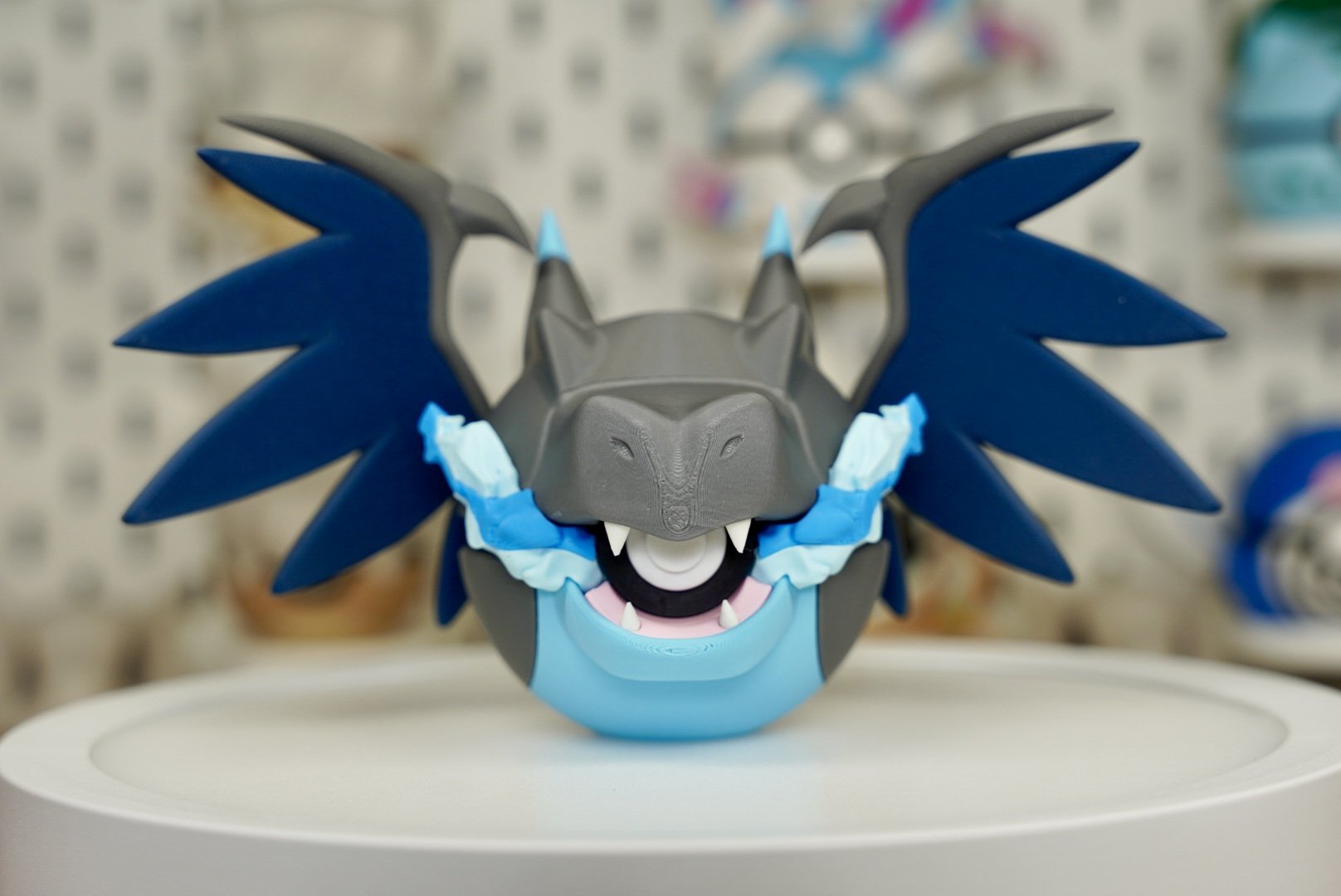 Mega Charizard Poké Ball – Optional Tail – 3D Printed Pokémon Display