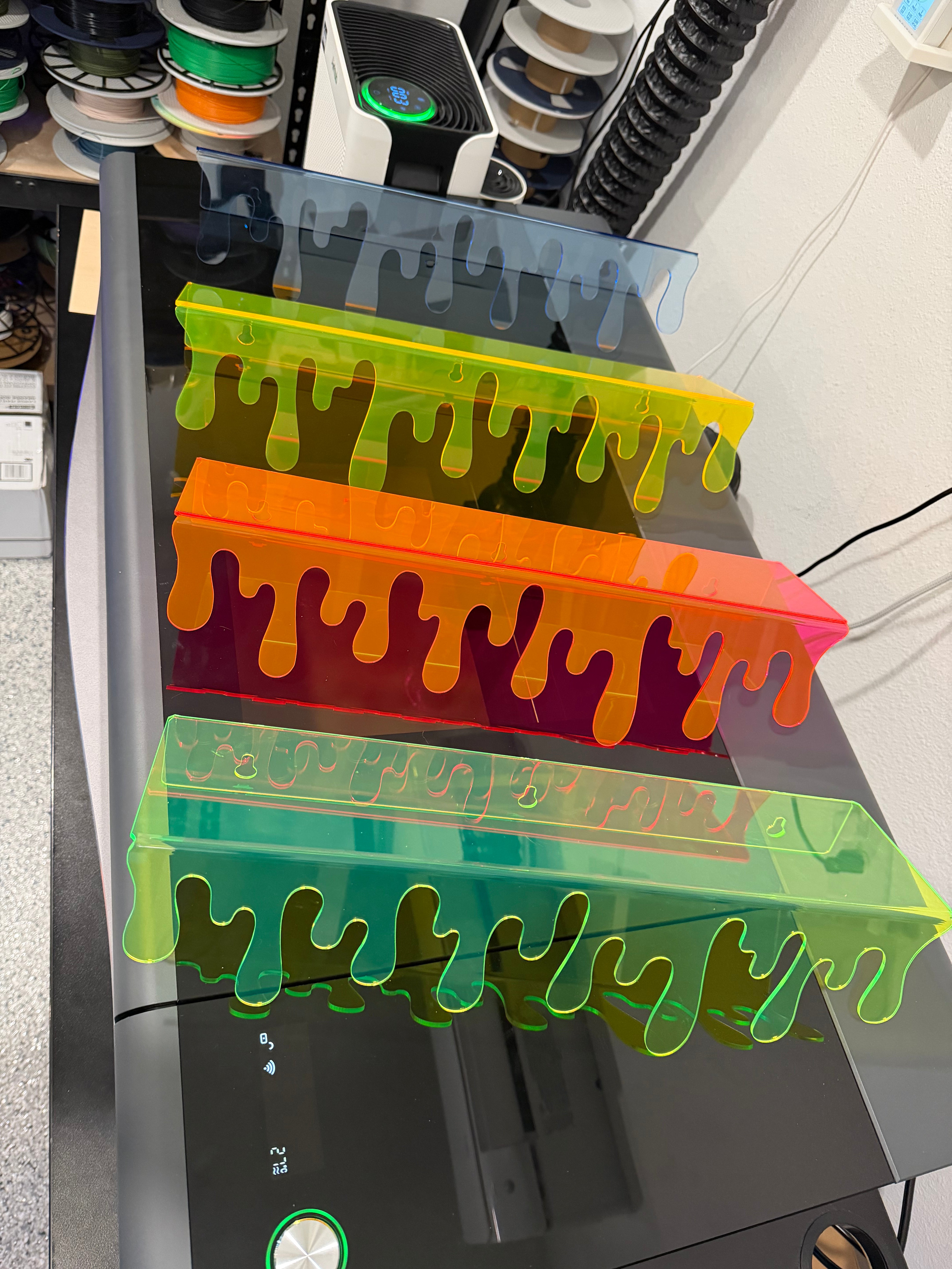 19" Drippy Acrylic Shelf – Custom Laser Cut Wall Decor