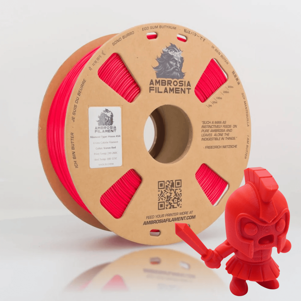 AMBROSIA ASA Filament of the Gods - 1KG Bambu AMS Friendly Cardboard Spools Premium 3D Printing Filament House ASA
