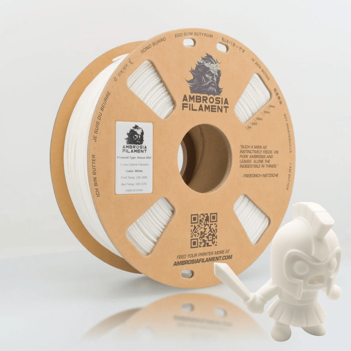 AMBROSIA ASA Filament of the Gods - 1KG Bambu AMS Friendly Cardboard Spools Premium 3D Printing Filament House ASA