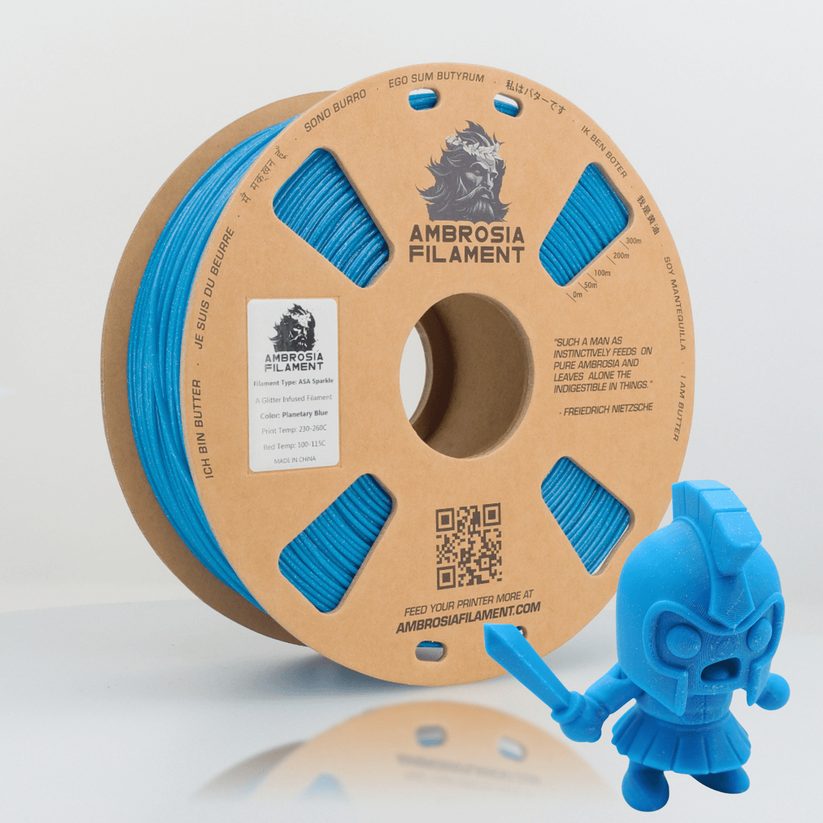 AMBROSIA ASA Galactic Filament of the Gods (Glitter / Sparkle) - 1KG Bambu AMS Friendly Cardboard Spools Premium 3D Printing Filament