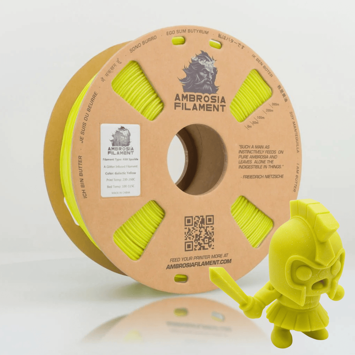 AMBROSIA ASA Galactic Filament of the Gods (Glitter / Sparkle) - 1KG Bambu AMS Friendly Cardboard Spools Premium 3D Printing Filament