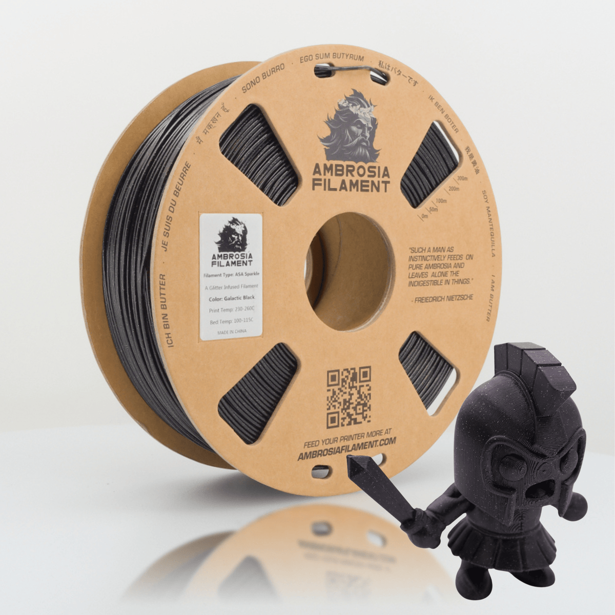 AMBROSIA ASA Galactic Filament of the Gods (Glitter / Sparkle) - 1KG Bambu AMS Friendly Cardboard Spools Premium 3D Printing Filament