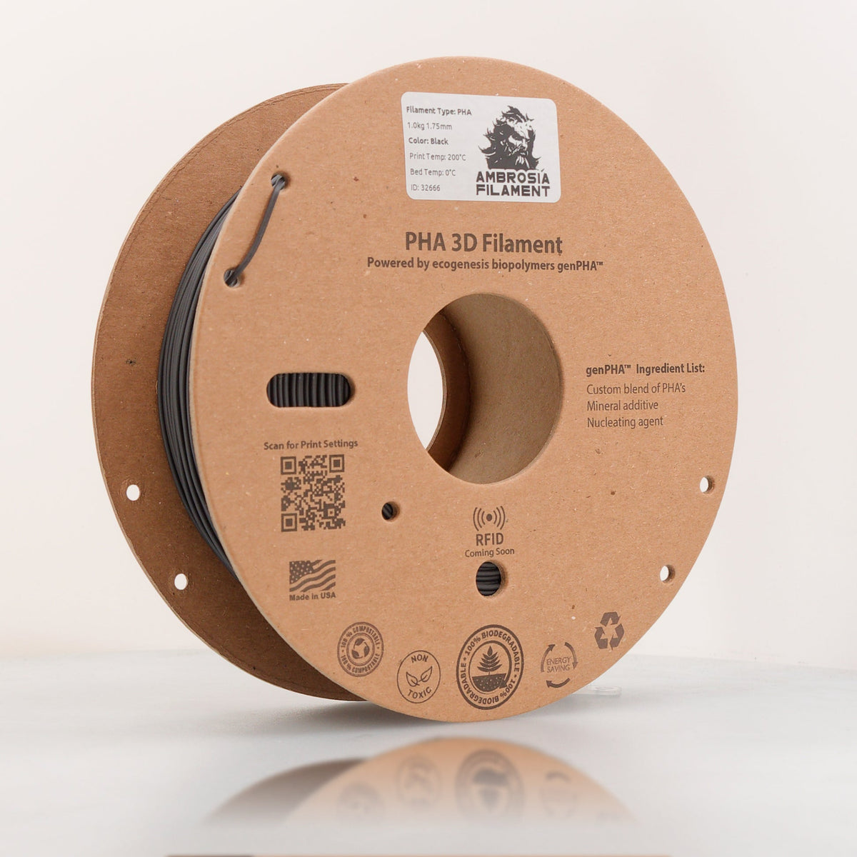 Ambrosia PHA Filament 1KG 1.75mm - Earth Friendly Filament for Everyone