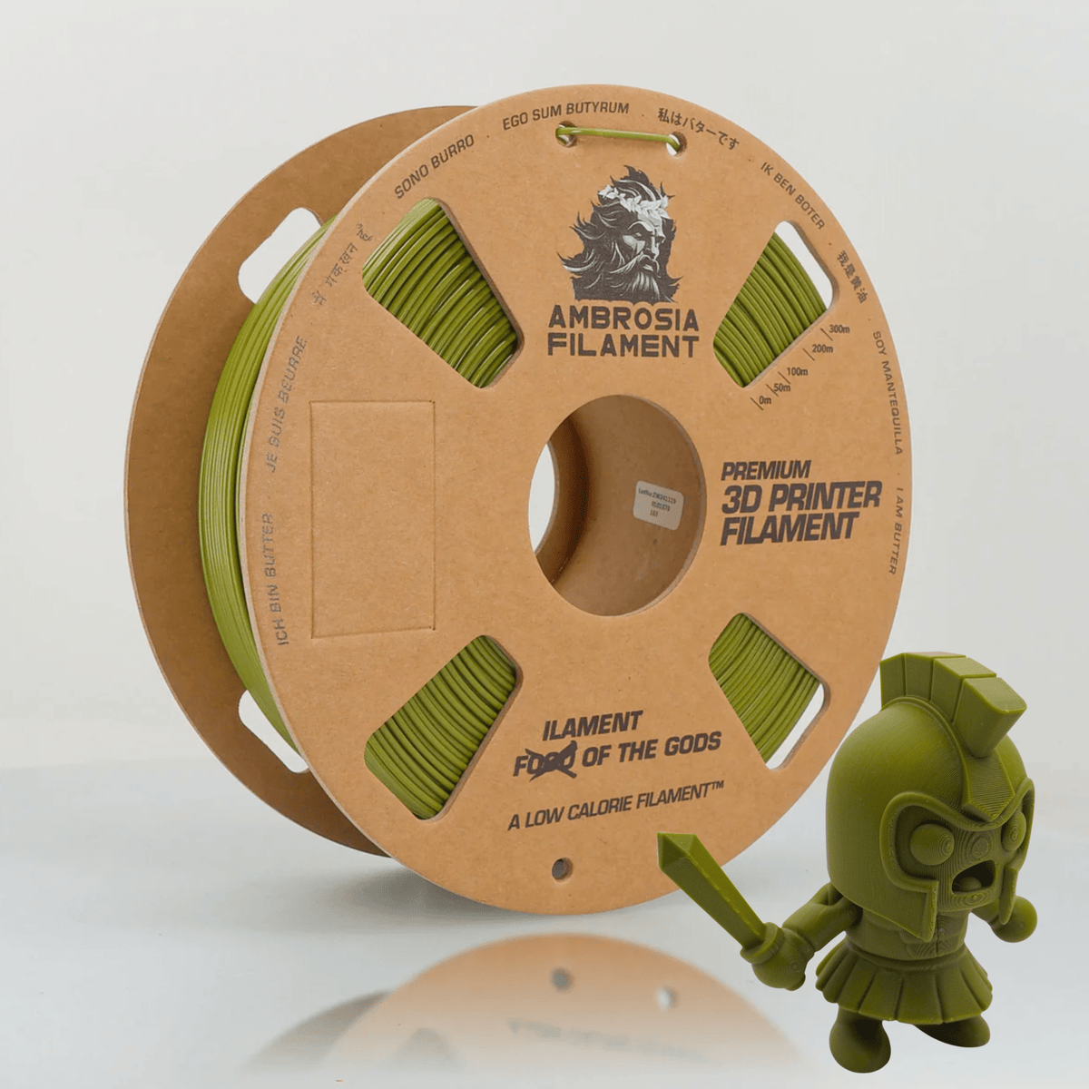 AMBROSIA PLA Filament of the Gods - 1KG Bambu AMS Friendly Cardboard Spools Premium 3D Printing Filament