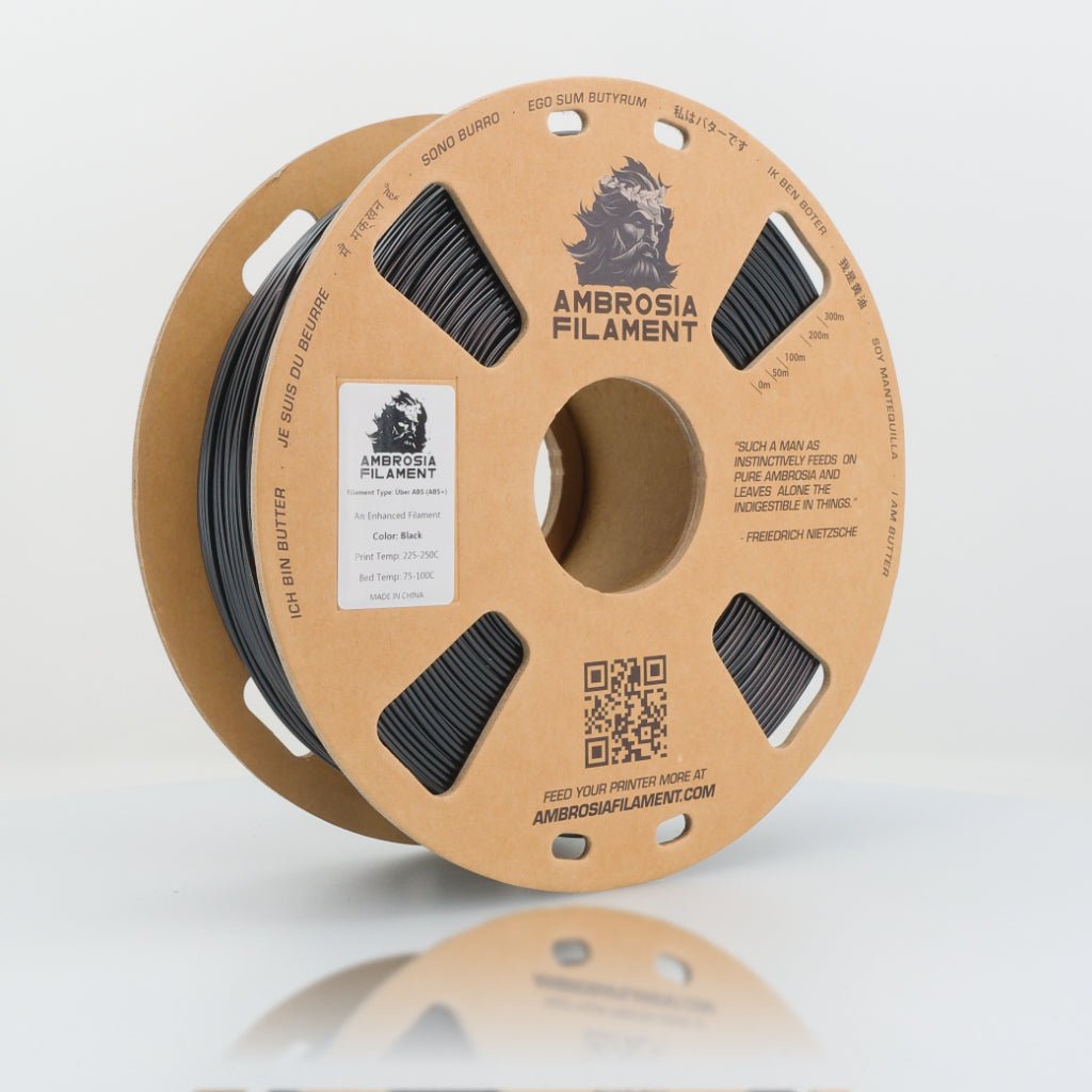 AMBROSIA Uber ABS Filament of the Gods - 1KG Bambu AMS Friendly Cardboard Spools Premium 3D Printing Filament ABS+